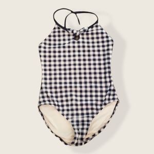 Girl's one-piece Plaid swimsuit